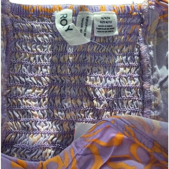 Roxy Vibrant Floral Ruched Crop Camisole Top - Size Medium - Picture 7 of 7